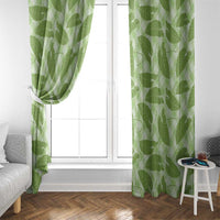 Green Hawaii Kalo Palaka Motifs Window Curtain Hawaiian Taro Leaves Elegant Vibes LT14 - Polynesian Pride