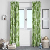 Green Hawaii Kalo Palaka Motifs Window Curtain Hawaiian Taro Leaves Elegant Vibes LT14 - Polynesian Pride