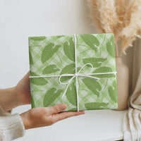 Green Hawaii Kalo Palaka Motifs Wrapping Paper Hawaiian Taro Leaves Elegant Vibes LT14 - Polynesian Pride