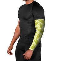 Lime Green Hawaii Kalo Palaka Motifs Arm Sleeves Hawaiian Taro Leaves Elegant Vibes LT14 - Polynesian Pride