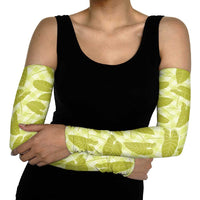 Lime Green Hawaii Kalo Palaka Motifs Arm Sleeves Hawaiian Taro Leaves Elegant Vibes LT14 - Polynesian Pride