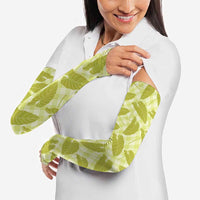 Lime Green Hawaii Kalo Palaka Motifs Arm Sleeves Hawaiian Taro Leaves Elegant Vibes LT14 - Polynesian Pride