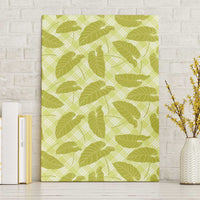 Lime Green Hawaii Kalo Palaka Motifs Canvas Wall Art Hawaiian Taro Leaves Elegant Vibes LT14 Without Frame Lime Green - Polynesian Pride