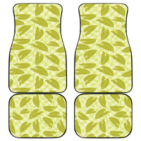 Lime Green Hawaii Kalo Palaka Motifs Car Mats Hawaiian Taro Leaves Elegant Vibes LT14 - Polynesian Pride