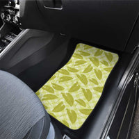 Lime Green Hawaii Kalo Palaka Motifs Car Mats Hawaiian Taro Leaves Elegant Vibes LT14 - Polynesian Pride