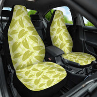 Lime Green Hawaii Kalo Palaka Motifs Car Seat Cover Hawaiian Taro Leaves Elegant Vibes LT14 One Size Lime Green - Polynesian Pride
