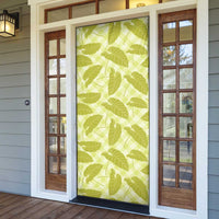 Lime Green Hawaii Kalo Palaka Motifs Door Cover Hawaiian Taro Leaves Elegant Vibes LT14 - Polynesian Pride