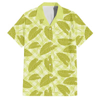 Lime Green Hawaii Kalo Palaka Motifs Family Matching Long Sleeve Bodycon Dress and Hawaiian Shirt Hawaiian Taro Leaves Elegant Vibes LT14 Dad's Shirt - Short Sleeve Lime Green - Polynesian Pride