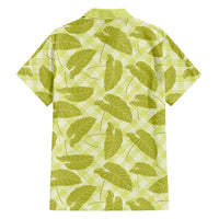 Lime Green Hawaii Kalo Palaka Motifs Family Matching Off Shoulder Short Dress and Hawaiian Shirt Hawaiian Taro Leaves Elegant Vibes LT14 - Polynesian Pride