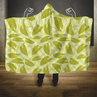 Lime Green Hawaii Kalo Palaka Motifs Hooded Blanket Hawaiian Taro Leaves Elegant Vibes LT14 - Polynesian Pride