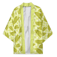 Lime Green Hawaii Kalo Palaka Motifs Kimono Hawaiian Taro Leaves Elegant Vibes LT14 Unisex Lime Green - Polynesian Pride