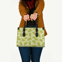 Lime Green Hawaii Kalo Palaka Motifs Leather Bag Hawaiian Taro Leaves Elegant Vibes LT14 - Polynesian Pride