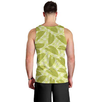 Lime Green Hawaii Kalo Palaka Motifs Men Tank Top Hawaiian Taro Leaves Elegant Vibes LT14 - Polynesian Pride