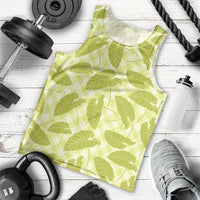 Lime Green Hawaii Kalo Palaka Motifs Men Tank Top Hawaiian Taro Leaves Elegant Vibes LT14 - Polynesian Pride