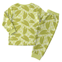 Lime Green Hawaii Kalo Palaka Motifs Christmas Pajama Set Hawaiian Taro Leaves Elegant Vibes LT14 - Polynesian Pride