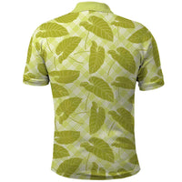 Lime Green Hawaii Kalo Palaka Motifs Polo Shirt Hawaiian Taro Leaves Elegant Vibes LT14 - Polynesian Pride
