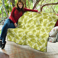 Lime Green Hawaii Kalo Palaka Motifs Quilt Hawaiian Taro Leaves Elegant Vibes LT14 - Polynesian Pride