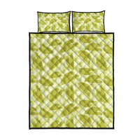 Lime Green Hawaii Kalo Palaka Motifs Quilt Bed Set Hawaiian Taro Leaves Elegant Vibes LT14 - Polynesian Pride