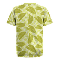 Lime Green Hawaii Kalo Palaka Motifs Rugby Jersey Hawaiian Taro Leaves Elegant Vibes LT14 - Polynesian Pride