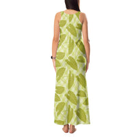 Lime Green Hawaii Kalo Palaka Motifs Tank Maxi Dress Hawaiian Taro Leaves Elegant Vibes LT14 - Polynesian Pride