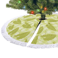 Lime Green Hawaii Kalo Palaka Motifs Tree Skirt Hawaiian Taro Leaves Elegant Vibes LT14 - Polynesian Pride