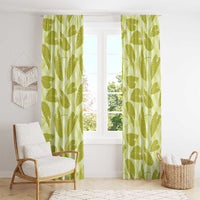 Lime Green Hawaii Kalo Palaka Motifs Window Curtain Hawaiian Taro Leaves Elegant Vibes LT14 - Polynesian Pride