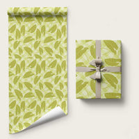 Lime Green Hawaii Kalo Palaka Motifs Wrapping Paper Hawaiian Taro Leaves Elegant Vibes LT14 58" × 23" Lime Green - Polynesian Pride