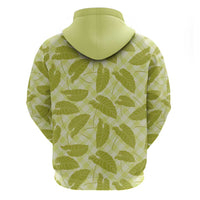 Lime Green Hawaii Kalo Palaka Motifs Zip Hoodie Hawaiian Taro Leaves Elegant Vibes LT14 - Polynesian Pride