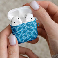 Blue Hawaii Kalo Palaka Motifs AirPods Case Hawaiian Taro Leaves Elegant Vibes LT14 - Polynesian Pride