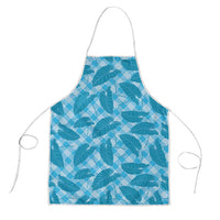 Blue Hawaii Kalo Palaka Motifs Apron Hawaiian Taro Leaves Elegant Vibes LT14 Blue - Polynesian Pride