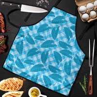 Blue Hawaii Kalo Palaka Motifs Apron Hawaiian Taro Leaves Elegant Vibes LT14 Blue - Polynesian Pride