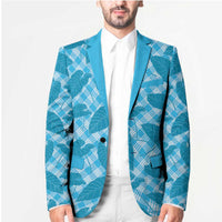 Blue Hawaii Kalo Palaka Motifs Blazer Hawaiian Taro Leaves Elegant Vibes LT14 - Polynesian Pride