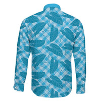Blue Hawaii Kalo Palaka Motifs Family Matching Mermaid Dress and Hawaiian Shirt Hawaiian Taro Leaves Elegant Vibes LT14 - Polynesian Pride