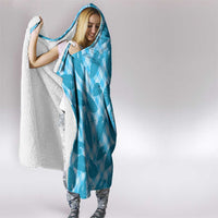 Blue Hawaii Kalo Palaka Motifs Hooded Blanket Hawaiian Taro Leaves Elegant Vibes LT14 - Polynesian Pride