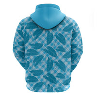 Blue Hawaii Kalo Palaka Motifs Hoodie Hawaiian Taro Leaves Elegant Vibes LT14 - Polynesian Pride