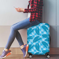 Blue Hawaii Kalo Palaka Motifs Luggage Cover Hawaiian Taro Leaves Elegant Vibes LT14 - Polynesian Pride