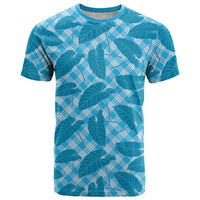 Blue Hawaii Kalo Palaka Motifs T Shirt Hawaiian Taro Leaves Elegant Vibes LT14 Blue - Polynesian Pride
