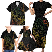Aloha Hawaii Kalo Family Matching Short Sleeve Bodycon Dress and Hawaiian Shirt Reggae Taro Polynesian Pattern LT14 - Polynesian Pride