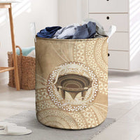 Tonga Skink Kava Bowl Laundry Basket Vintage Tongan Ngatu Pattern LT14 Brown - Polynesian Pride
