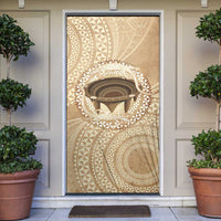 Tonga Skink Kava Bowl Door Cover Vintage Tongan Ngatu Pattern