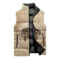 Tonga Skink Kava Bowl Sleeveless Puffer Jacket Vintage Tongan Ngatu Pattern LT14 - Polynesian Pride