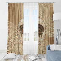 Tonga Skink Kava Bowl Window Curtain Vintage Tongan Ngatu Pattern