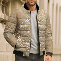 Tonga Ngatu Turtle Bomber Puffer Jacket Vintage Tongan Tapa Cloth LT14 - Polynesian Pride