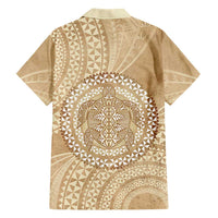 Tonga Ngatu Turtle Family Matching Off Shoulder Maxi Dress and Hawaiian Shirt Vintage Tongan Tapa Cloth LT14 - Polynesian Pride