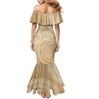 Tonga Ngatu Turtle Mermaid Dress Vintage Tongan Tapa Cloth