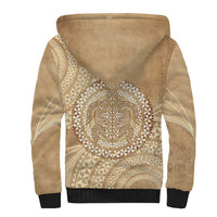 Tonga Ngatu Turtle Sherpa Hoodie Vintage Tongan Tapa Cloth