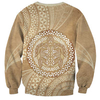 Tonga Ngatu Turtle Sweatshirt Vintage Tongan Tapa Cloth