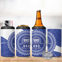 Queen Salote College 100th Anniversary 4 in 1 Can Cooler Tumbler Est 1926 Kolisi Fefine Tongan Ngatu Pattern LT14 - Polynesian Pride