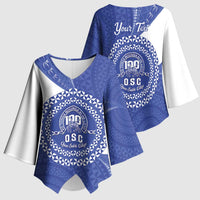 Queen Salote College 100th Anniversary Personalized Kimono Sleeve Blouse Est 1926 Kolisi Fefine Tongan Ngatu Pattern