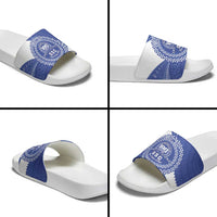 Queen Salote College 100th Anniversary Personalized Slide Sandals Est 1926 Kolisi Fefine Tongan Ngatu Pattern